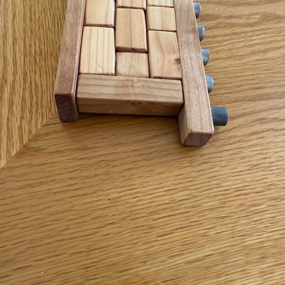 Hanukkah Menorah Western Wall Kotel Judaica Chanukah Hand-Crafted Cherry / Pine - Picture 7 of 9